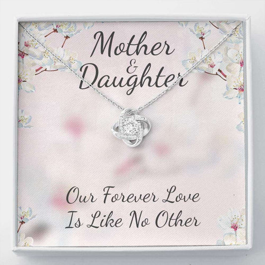 Daughter Necklace, Mother And Daughter Like No Other Love Knot Necklace Dughter's Day Rakva