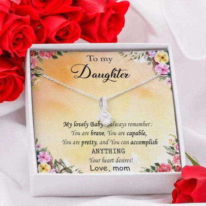 Daughter Necklace, Mother Daughter Gift Necklace, Daughter Necklace From Mom, Alluring Beauty Necklace Gift For Her Dughter's Day Rakva