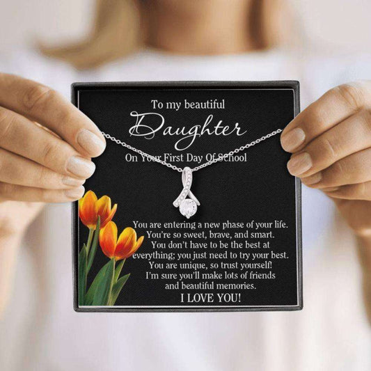 Daughter Necklace, Mother Daughter Gift, To Daughter On The First Day Of School Necklace, Back To School Gift Dughter's Day Rakva