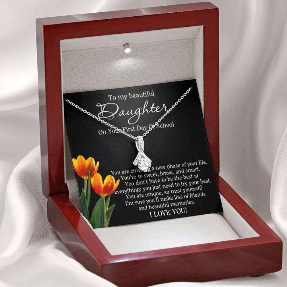 Daughter Necklace, Mother Daughter Gift, To Daughter On The First Day Of School Necklace, Back To School Gift Dughter's Day Rakva