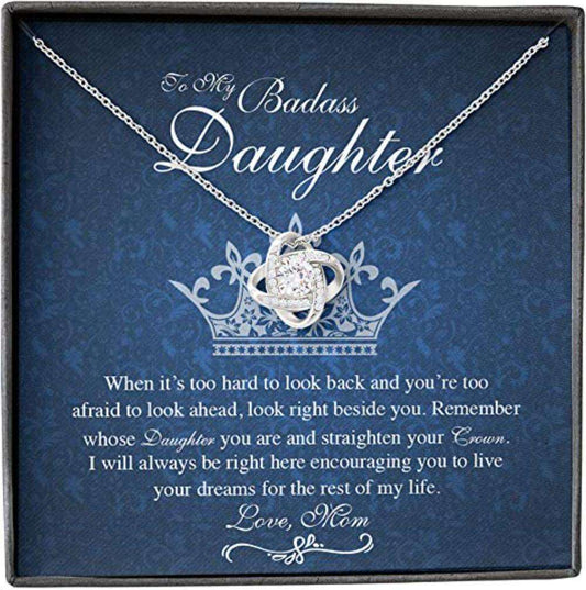 Daughter Necklace, Mother Daughter Necklace, Badass Straighten Crown Encourage Live Dream Dughter's Day Rakva