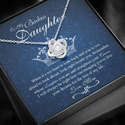 Daughter Necklace, Mother Daughter Necklace, Badass Straighten Crown Encourage Live Dream Dughter's Day Rakva