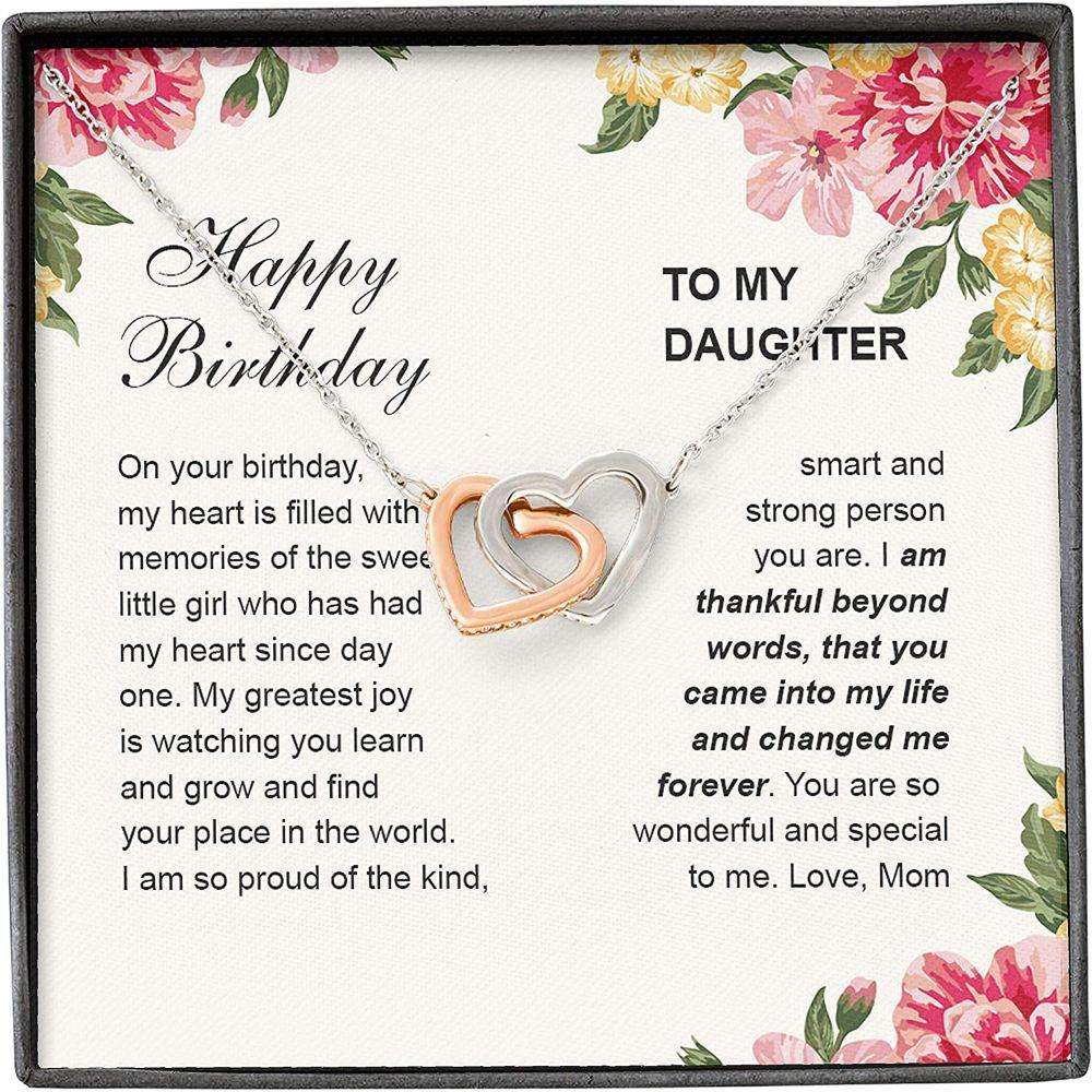 Daughter Necklace, Mother Daughter Necklace, Happy Bday Kind Smart Strong Forever Special Love Dughter's Day Rakva