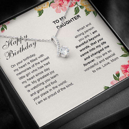 Daughter Necklace, Mother Daughter Necklace, Happy Bday Kind Smart Strong Forever Special Love Dughter's Day Rakva