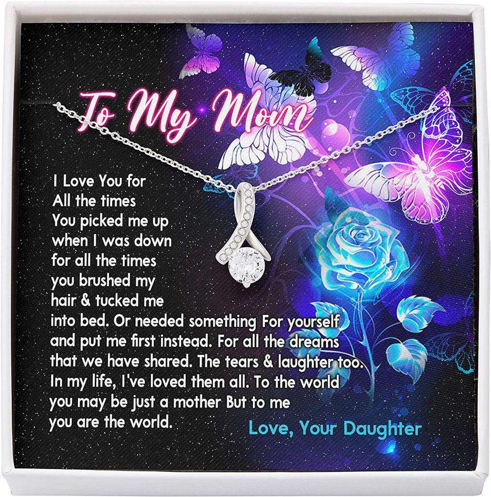 Daughter Necklace, Mother Daughter Necklace, Presents For Mom Gifts, World Butterfly Rose Gifts For Daughter Rakva