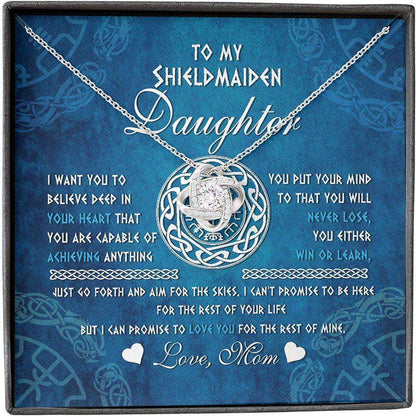 Daughter Necklace, Mother Daughter Necklace, Shield Maiden Viking Believe Achive Promise Love Dughter's Day Rakva