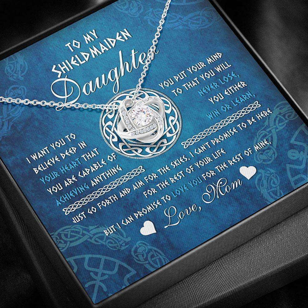 Daughter Necklace, Mother Daughter Necklace, Shield Maiden Viking Believe Achive Promise Love Dughter's Day Rakva