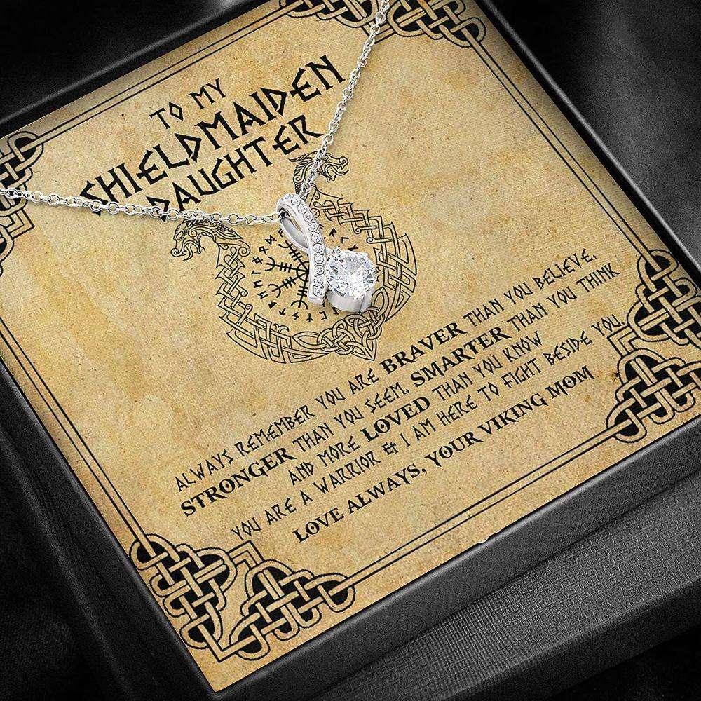 Daughter Necklace, Mother Daughter Necklace, Shield Maiden Viking Brave Strong Smart Love Dughter's Day Rakva