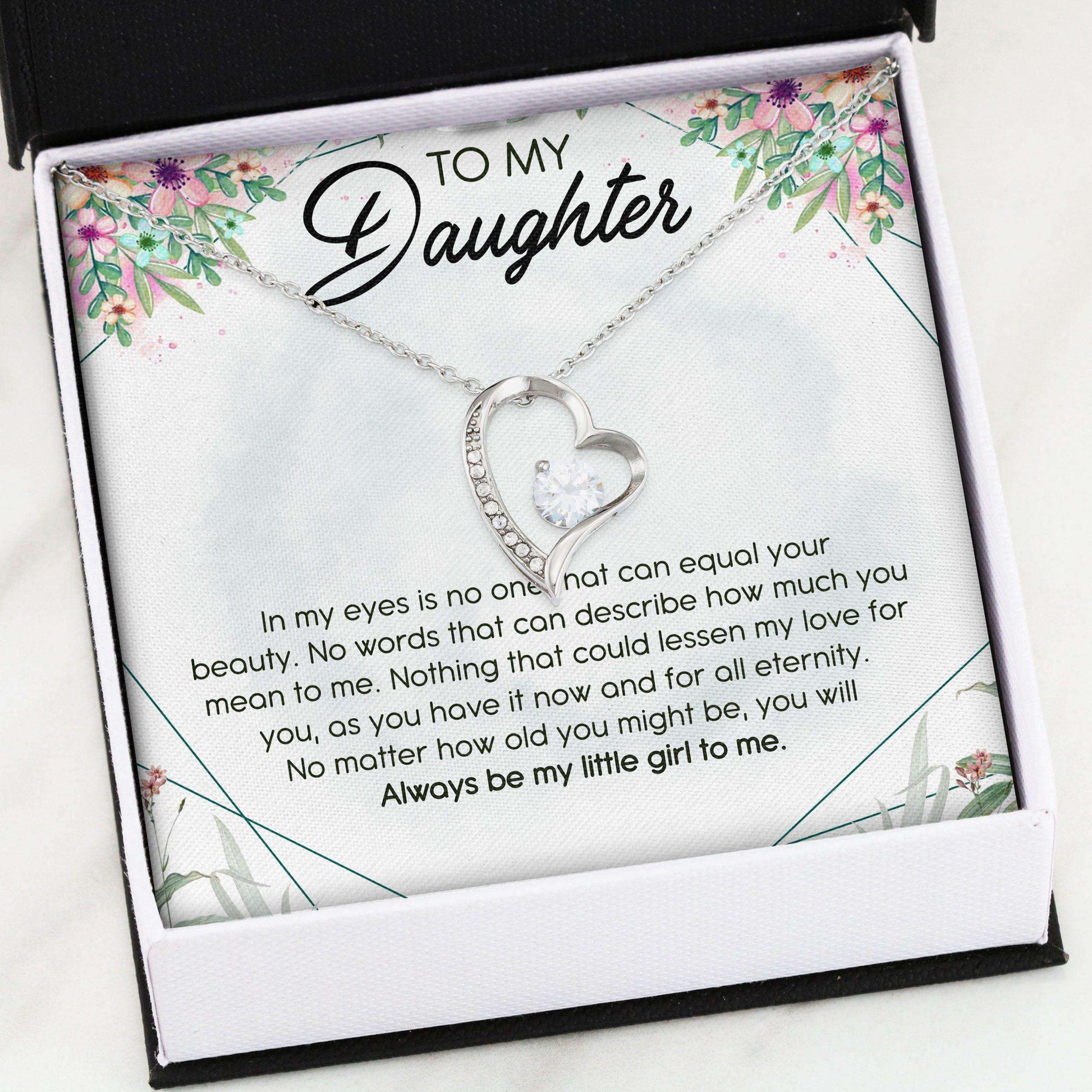 Daughter Necklace, Mother To Daughter Gift “ To My Daughter With Box Message Card, Forever Love Necklace Dughter's Day Rakva