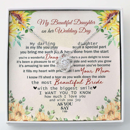 Daughter Necklace, My Beautiful Daughter Gift Necklace Wedding For Her “ Love Knot Dughter's Day Rakva