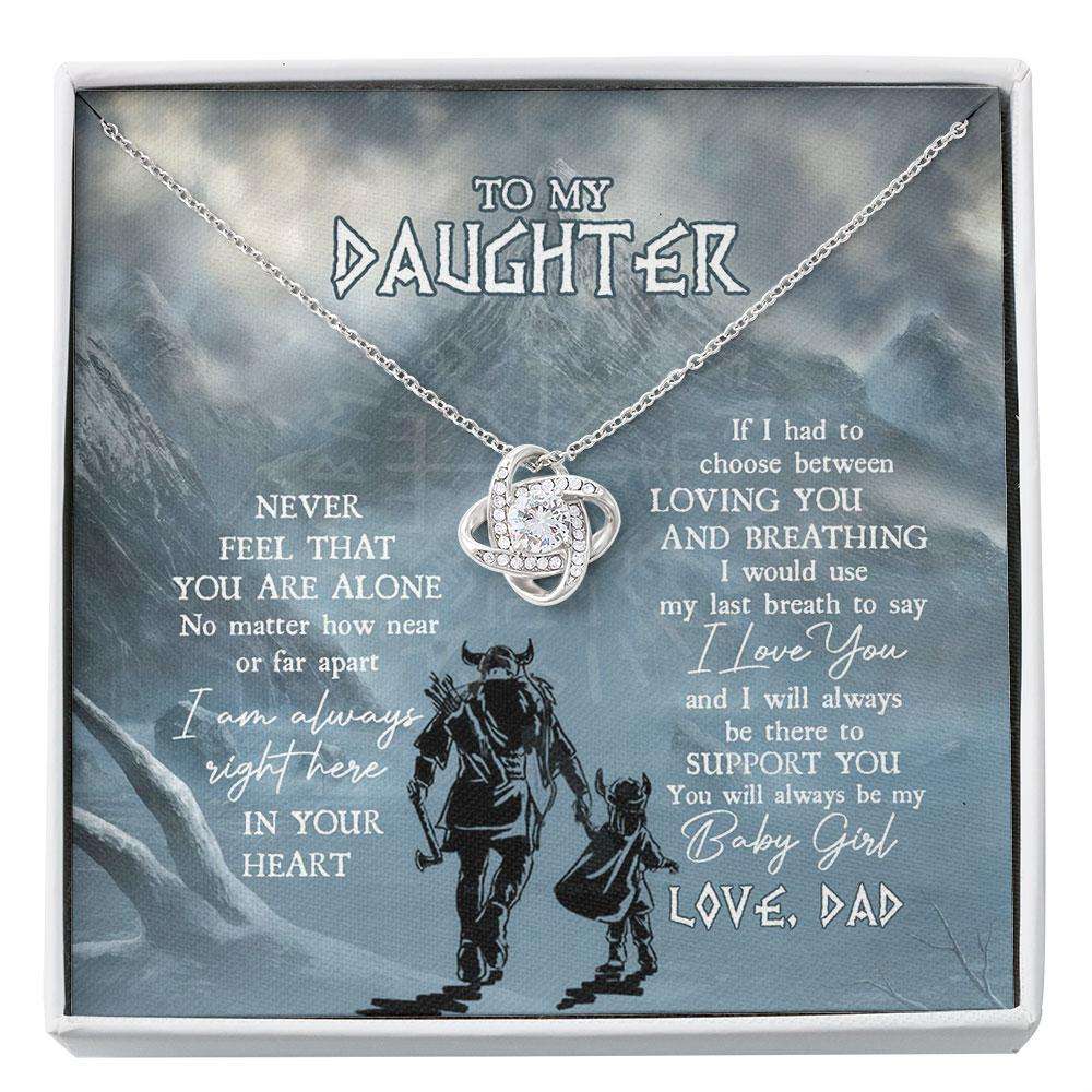 Daughter Necklace, My Daughter From Viking Dad Baby Girl Support Breath Be There Personalized Necklace For Women Custom Necklace Dughter's Day Rakva