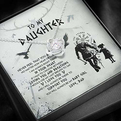 Daughter Necklace, My Daughter Necklace From Viking Dad Baby Girl Support Breath Be There Necklace Dughter's Day Rakva