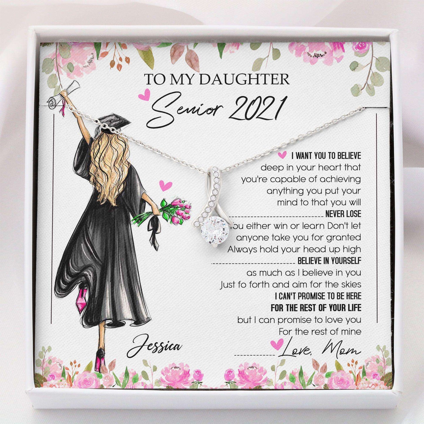 Daughter Necklace, My Daughter Senior 2024 Necklace “ Graduation Necklace Gift For Daughter For Her Dughter's Day Rakva