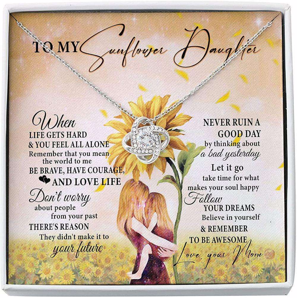 Daughter Necklace, My Sunflower Daughter Necklace Gift For Daughter From Mom Dughter's Day Rakva