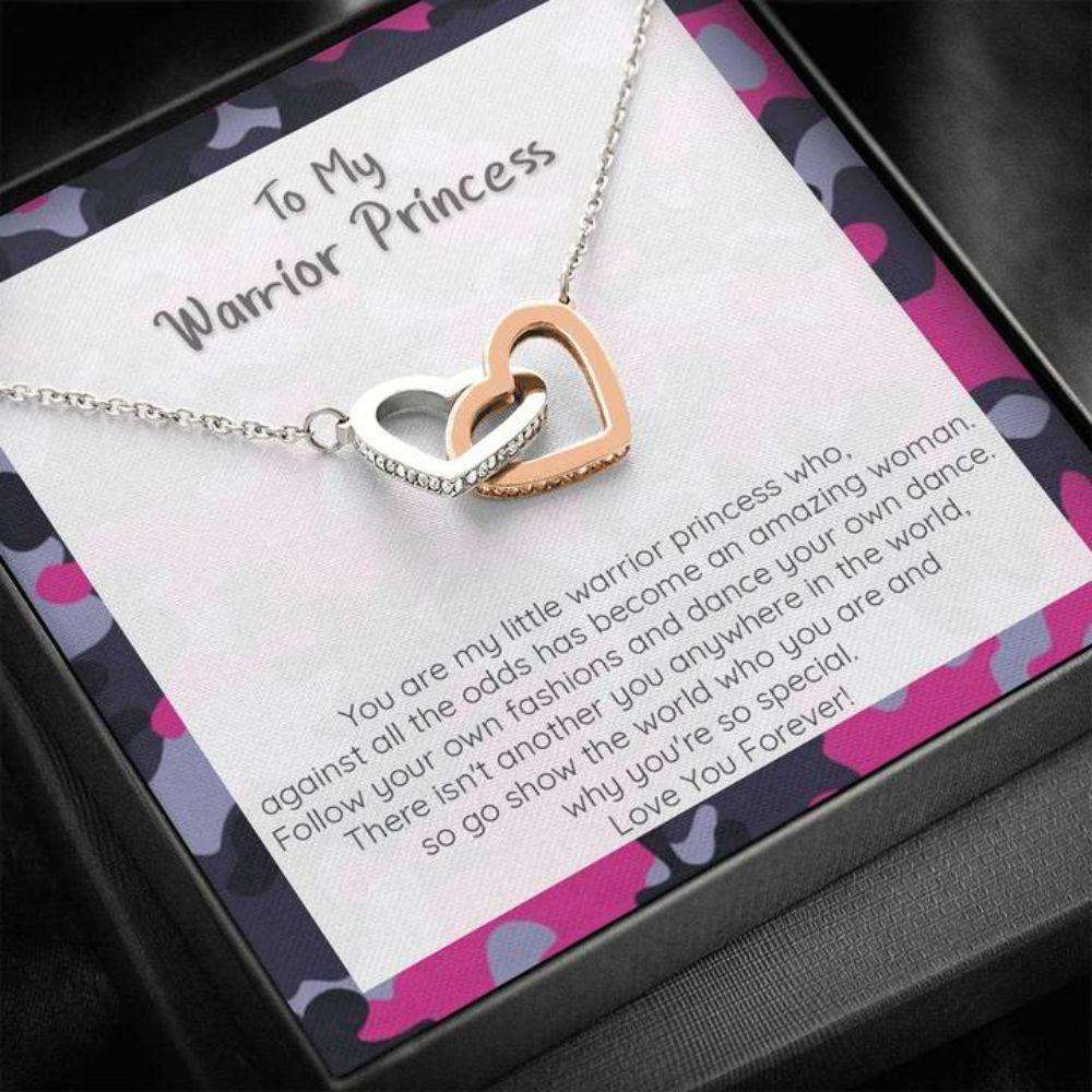 Daughter Necklace, My Warrior Princess Necklace, Connected Hearts Forever Dughter's Day Rakva