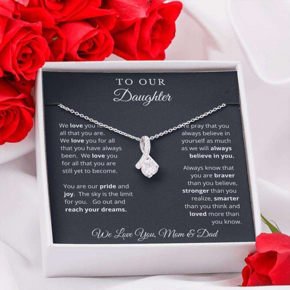 Daughter Necklace, Neckalce Gift For Daughter From Mom And Dad, To Our Daughter Necklace Dughter's Day Rakva