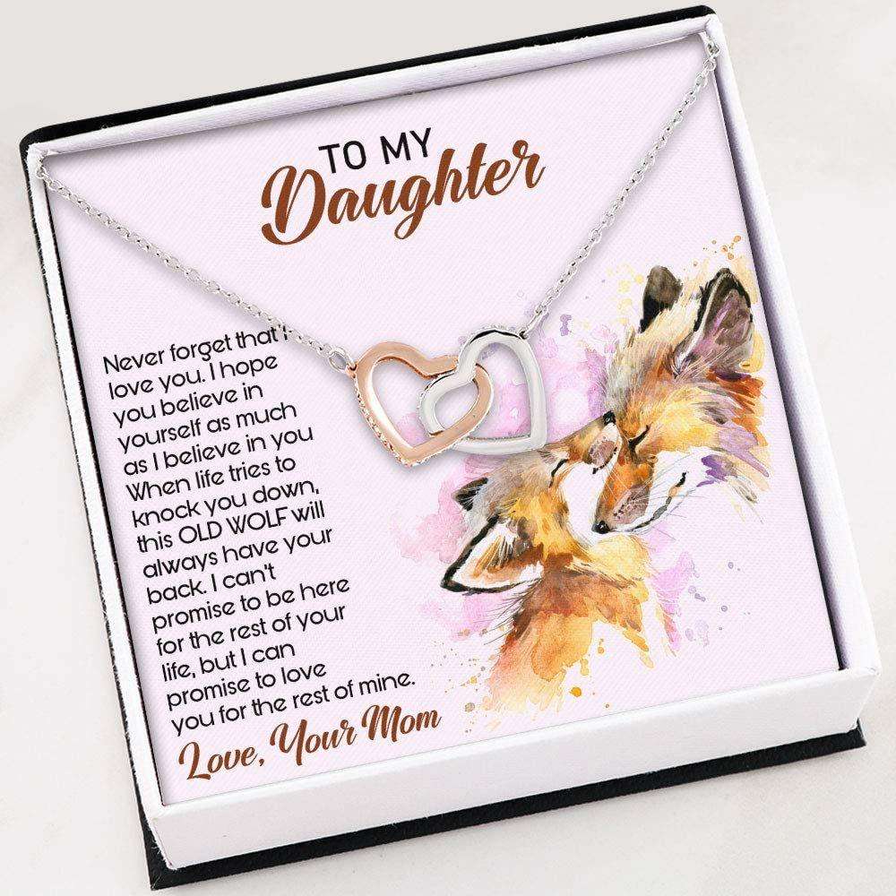 Daughter Necklace, Necklace For Women Girl “ To My Daughter Never Forget That I Love You Necklace Dughter's Day Rakva