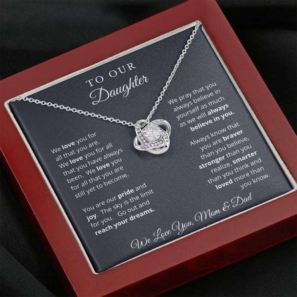 Daughter Necklace, Necklace Gift For Daughter From Mom And Dad, To Our Daughter Necklace Dughter's Day Rakva