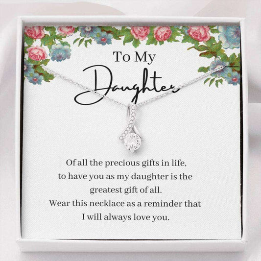 Daughter Necklace, Necklace Gift For Daughter, My Greatest Gift Of All, Petit Ribbon Necklace Dughter's Day Rakva