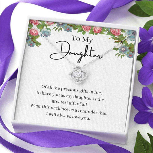 Daughter Necklace, Necklace Gift For Daughter, My Greatest Gift Of All, The Love Knot Necklace Dughter's Day Rakva