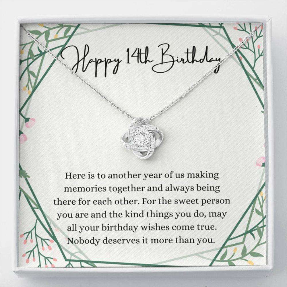 Daughter Necklace, Niece Necklace, Happy 14Th Birthday Necklace, Gift For 14Th Birthday, 14 Years Old Birthday Girl Dughter's Day Rakva