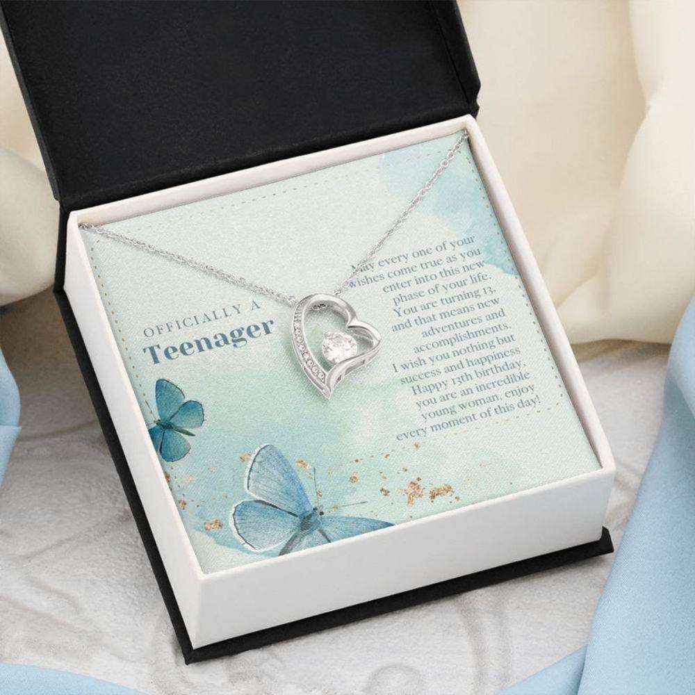 Daughter Necklace, Niece Necklace, Officially A Teenager Necklace Gift For 13 Year Old Girl, Dainty Pendant Necklace For Her Dughter's Day Rakva