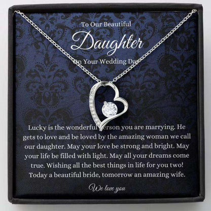 Daughter Necklace, Our Daughter Necklace Wedding Day Gift, To Bride Gift From Mom/Dad Necklace Dughter's Day Rakva