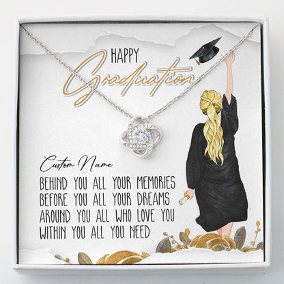 Daughter Necklace, Personalized Graduation Gift For Her For Daughter “ Graduation Necklace Gift “ Love Knot Dughter's Day Rakva