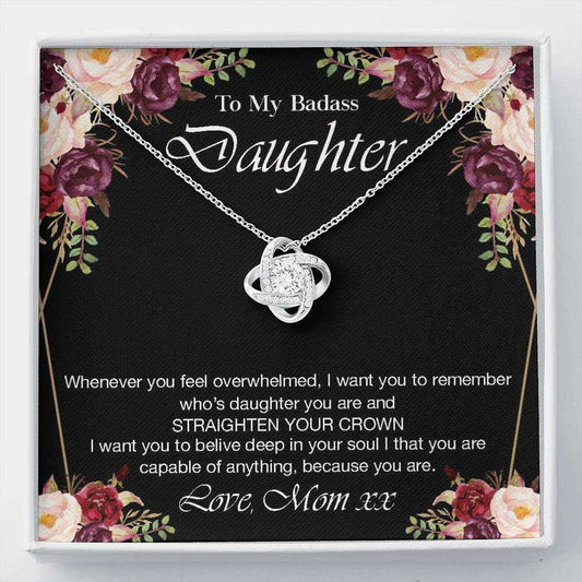 Daughter Necklace, Personalized Necklace Gift For Daughter From Mom, To My Badass Daughter Necklace, Custom Name Dughter's Day Rakva