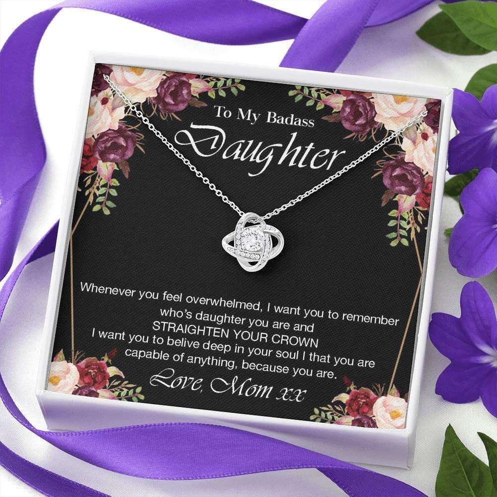 Daughter Necklace, Personalized Necklace Gift For Daughter From Mom, To My Badass Daughter Necklace, Custom Name Dughter's Day Rakva