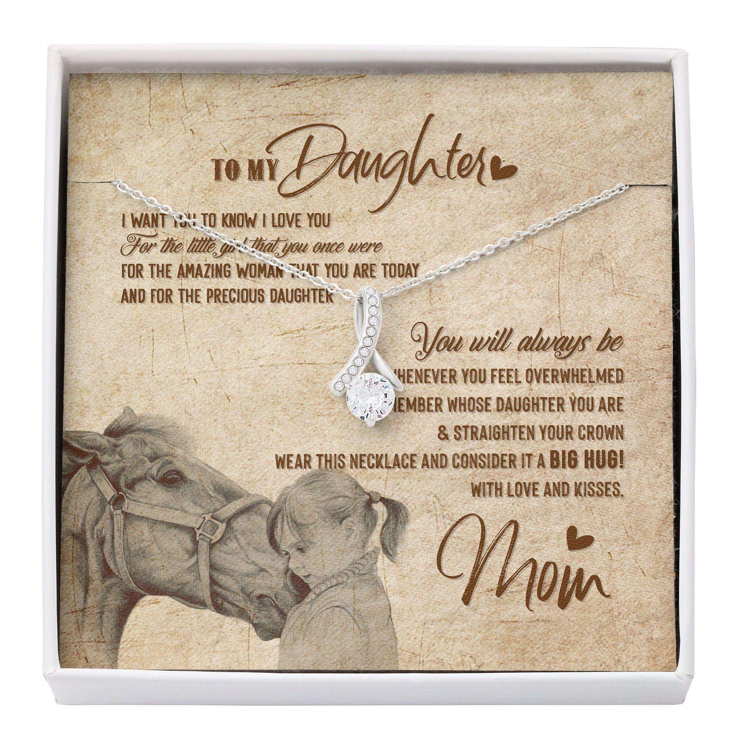 Daughter Necklace, Personalized Necklace To Daughter From Mom Horse “ Alluring Beauty Necklace Dughter's Day Rakva