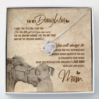 Daughter Necklace, Personalized Necklace To Daughter From Mom Horse “ Love Knot Necklace Dughter's Day Rakva