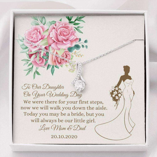 Daughter Necklace, Pesonalized Daughter Bride Gift “ Congrats Bride Daughter “ Custom Bride Necklace “ Personal Wedding Gift Dughter's Day Rakva