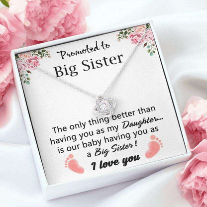 Daughter Necklace, Pregnancy Reveal To Daughter Gift, Pregnancy Announcement, Big Sister Promoted Gift, Gift For New Big Sister Dughter's Day Rakva