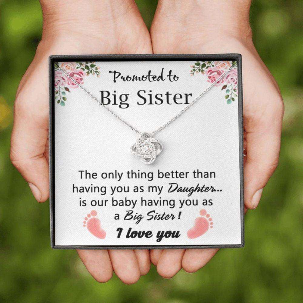 Daughter Necklace, Pregnancy Reveal To Daughter Gift, Pregnancy Announcement, Big Sister Promoted Gift, Gift For New Big Sister Dughter's Day Rakva