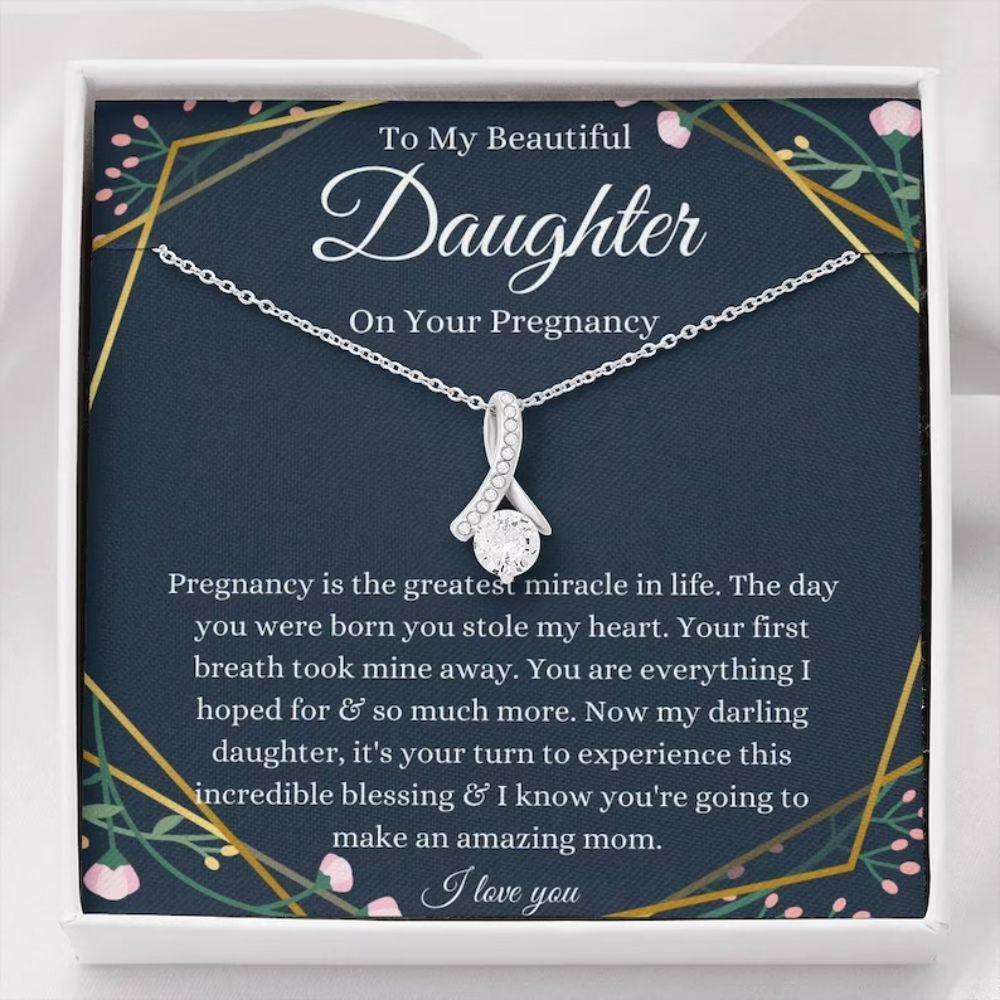 Daughter Necklace, Pregnant Daughter Gift Necklace, Gift For Mom To Be, Expecting Mom, Gift From Mom Gifts For Daughter Rakva