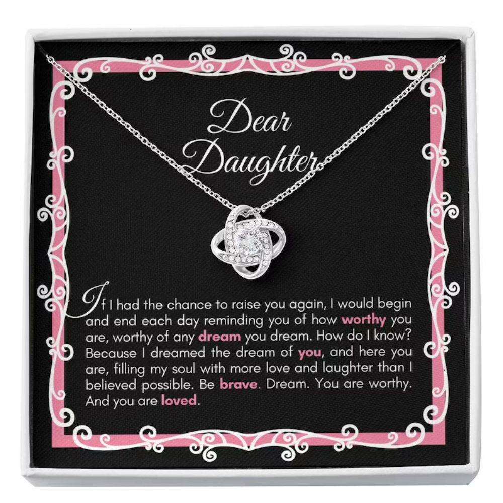 Daughter Necklace, Sentimental Necklace Gift For Your Daughter For Occasions, Happy Or Sad “ Raised Worthy Dughter's Day Rakva