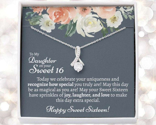 Daughter Necklace, Sentimental Sweet 16 Gift For Daughter, Daughter Sweet 16 Gifts, Daughter 16Th Birthday Necklace Gift, Daughter Turning 16 Dughter's Day Rakva