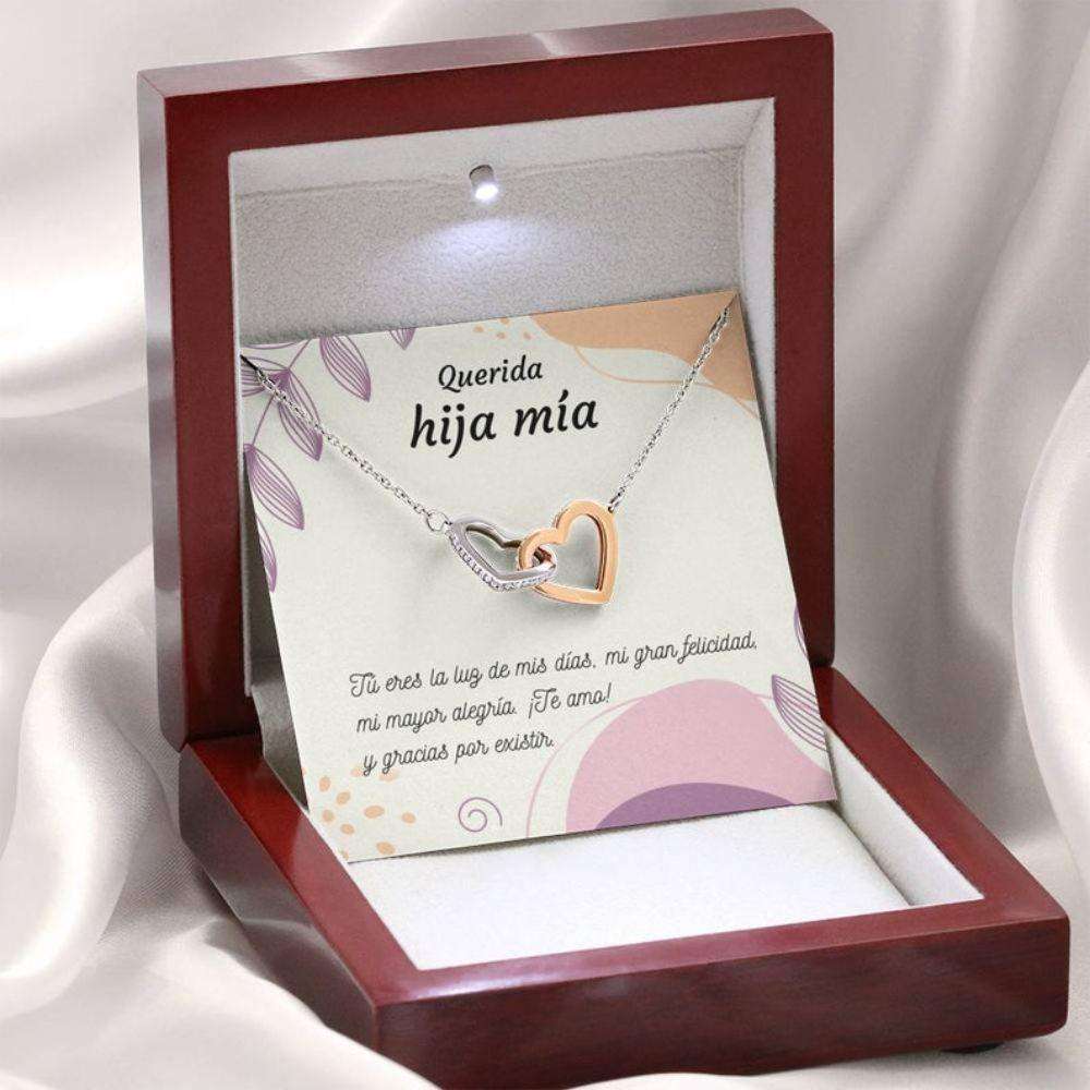 Daughter Necklace, Spanish Necklace Gift For Daughter “ Regalo Joya Hija “ Spanish Hija Love “ Collar De Coraz� Dughter's Day Rakva