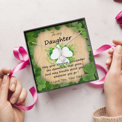 Daughter Necklace, St Patrick’S Day Gift For Daughter, Lucky Gift St Patty Day, Daughter Gift, Saint Patricks Day Daughter Necklace Gift Dughter's Day Rakva