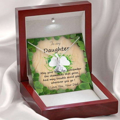 Daughter Necklace, St Patrick’S Day Gift For Daughter, Lucky Gift St Patty Day, Daughter Gift, Saint Patricks Day Daughter Necklace Gift Dughter's Day Rakva