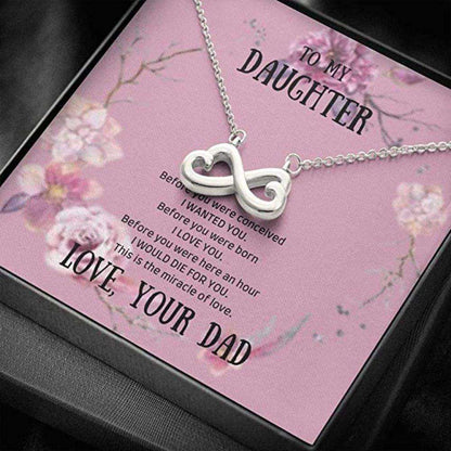 Daughter Necklace, Stepdaughter Necklace, To My Daughter Necklace Gift “ Before You Were Conceived “ Infinity Heart Necklace Gift Dughter's Day Rakva