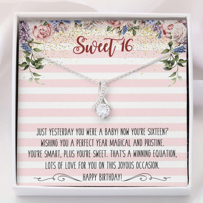 Daughter Necklace, Sweet Sixteen 16Th Birthday “ Alluring Beauty Necklace Dughter's Day Rakva