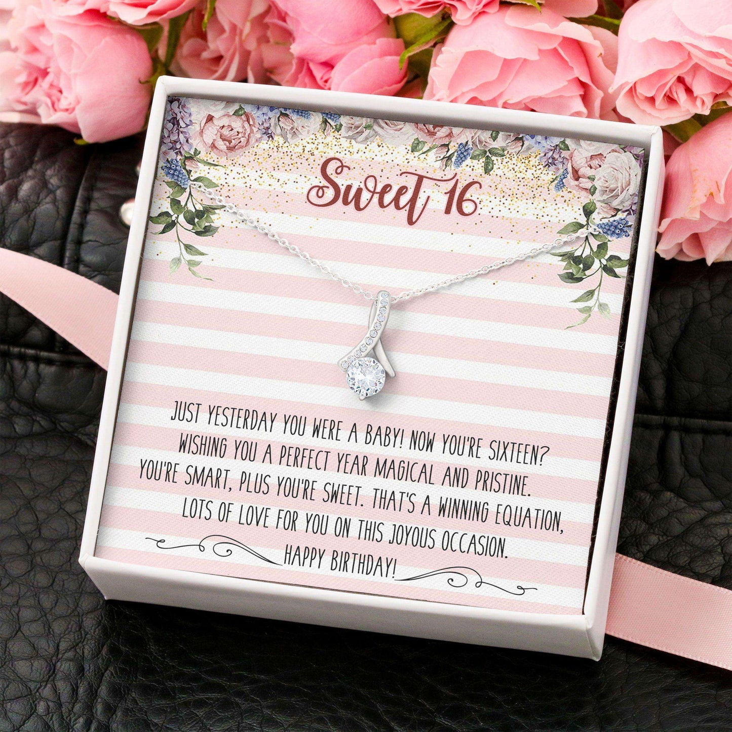 Daughter Necklace, Sweet Sixteen 16Th Birthday “ Alluring Beauty Necklace Dughter's Day Rakva