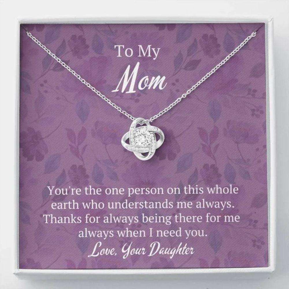 Daughter Necklace, Thanks For Being There For Me Love Knot Necklace Daughter Gift For Mom Dughter's Day Rakva