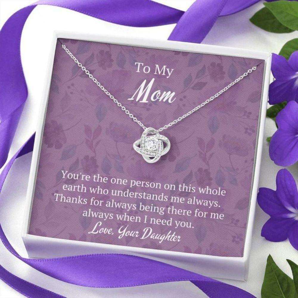 Daughter Necklace, Thanks For Being There For Me Love Knot Necklace Daughter Gift For Mom Dughter's Day Rakva