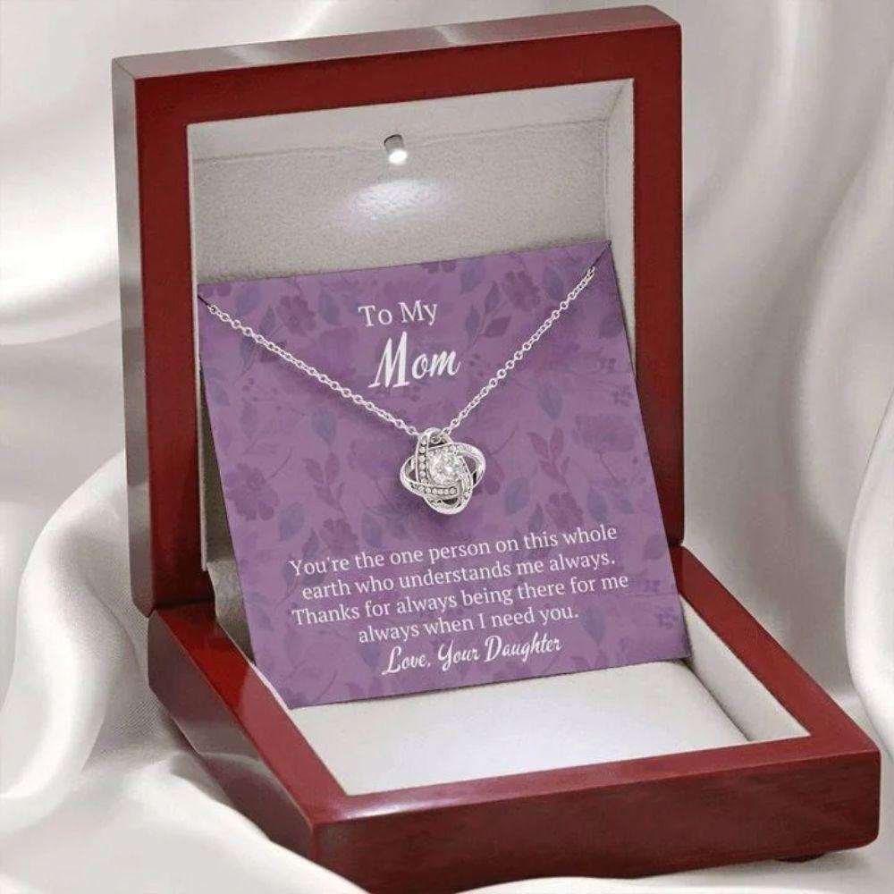 Daughter Necklace, Thanks For Being There For Me Love Knot Necklace Daughter Gift For Mom Dughter's Day Rakva