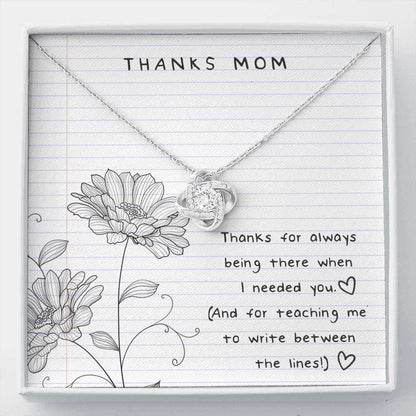 Daughter Necklace, Thanks Mom Between The Lines Love Knot Necklace Dughter's Day Rakva