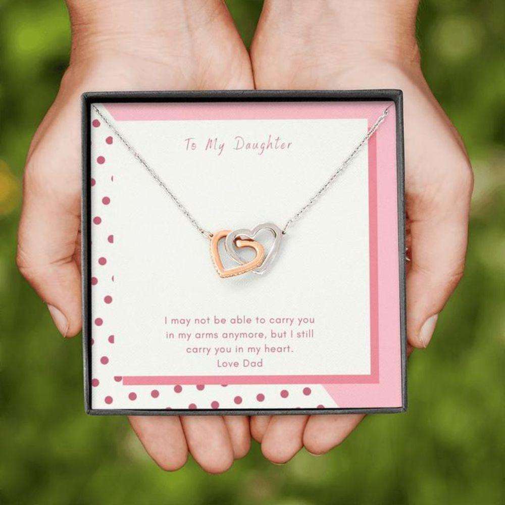 Daughter Necklace, To Daughter Carry In My Heart From Dad Dughter's Day Rakva