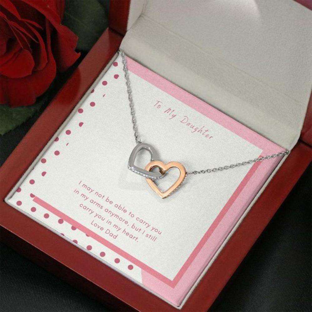 Daughter Necklace, To Daughter Carry In My Heart From Dad Dughter's Day Rakva